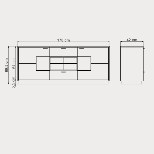 Comoda Tv Urbano Oak 170 Cm Cu 2 Usi...