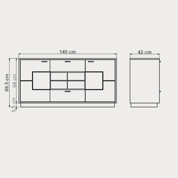 Comoda Tv Urbano Oak 140 Cm Cu 2 Usi...