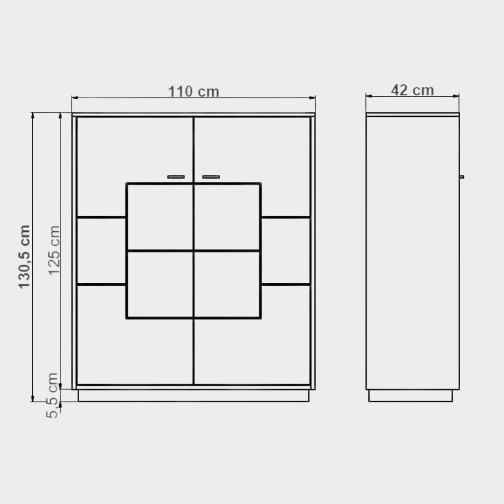 Comoda Bar Urbano Oak 110 Cm Cu 2 Usi...