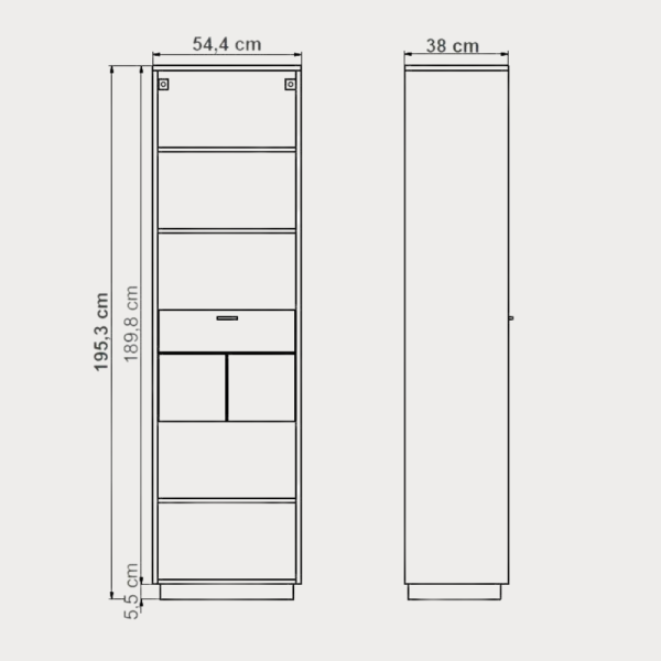 Biblioteca Urbano Oak 55 Cm Cu 1 Usa...