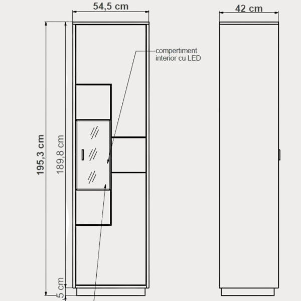 Vitrina Urbano White 55 Cm Cu 1 Usa...