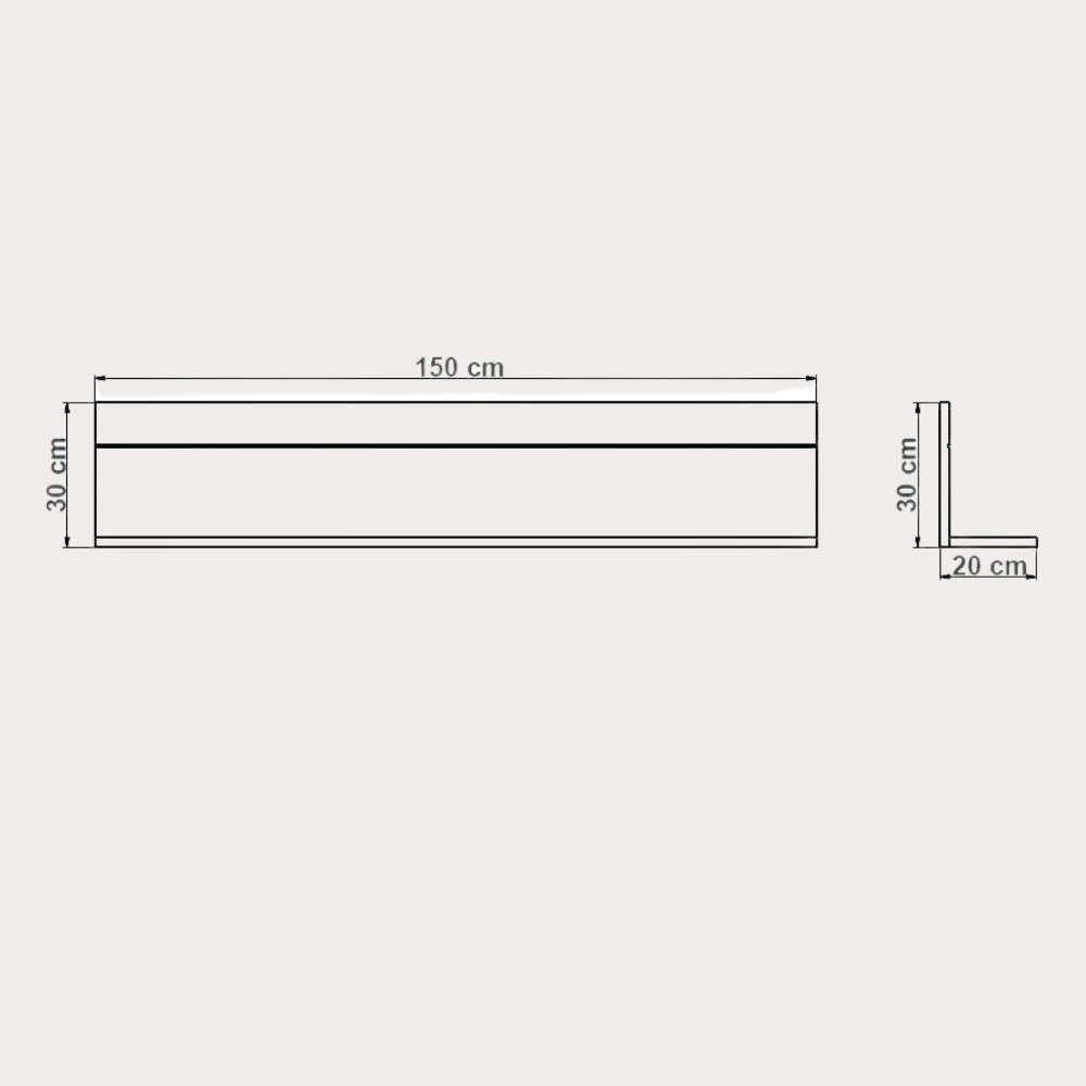 Polita Urbano White 150 Cm Alb Si Natur