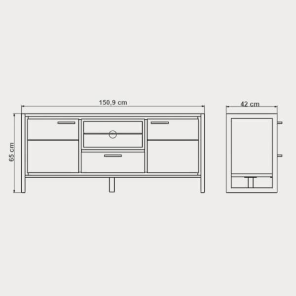 Comoda TV Soho Rustik 151 Cm 2 Usi Si...