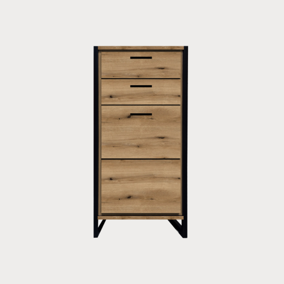 Comoda Soho Nordian Oak 55 Cm 2 Usi Si 2 Sertare