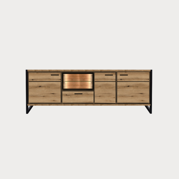 Bufet Soho Nordian Oak 203 Cm 4 Usi Si 1 Sertar