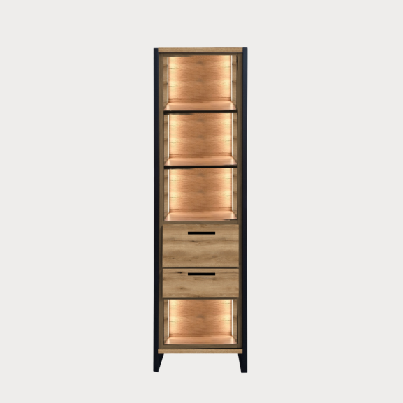 Biblioteca Soho Nordian Oak 55 Cm 1Usa Si 1 Sertar