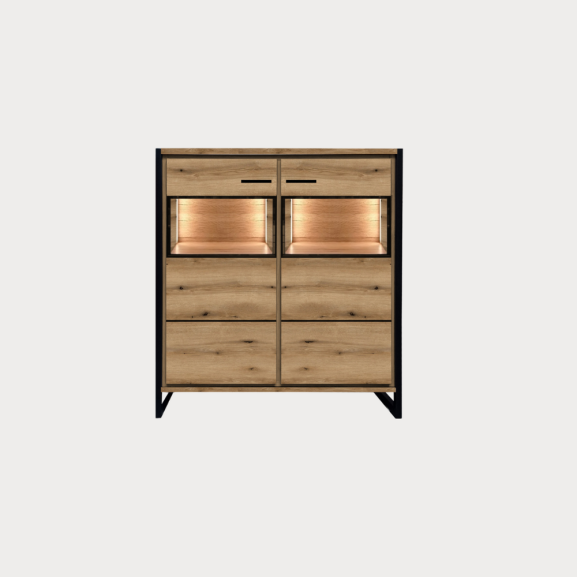 Comoda Bar Soho Nordian Oak 116.5 Cm 2 Usi